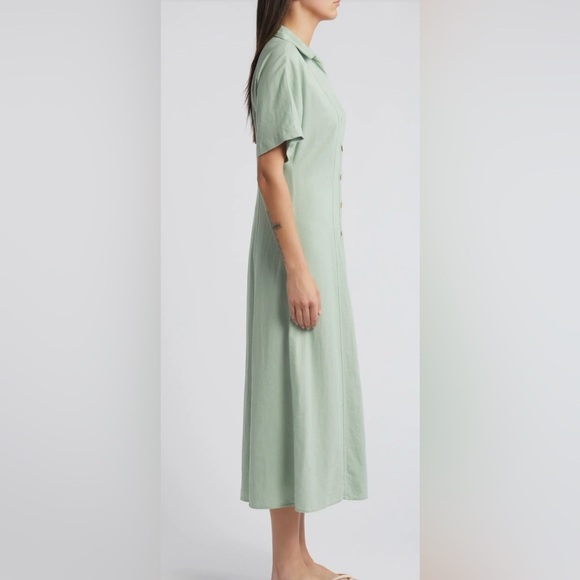 Madewell Mint Green Button-Down Midi Dress - Picture 4 of 5
